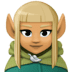 🧝🏽‍♀️ woman elf: medium skin tone display on Facebook